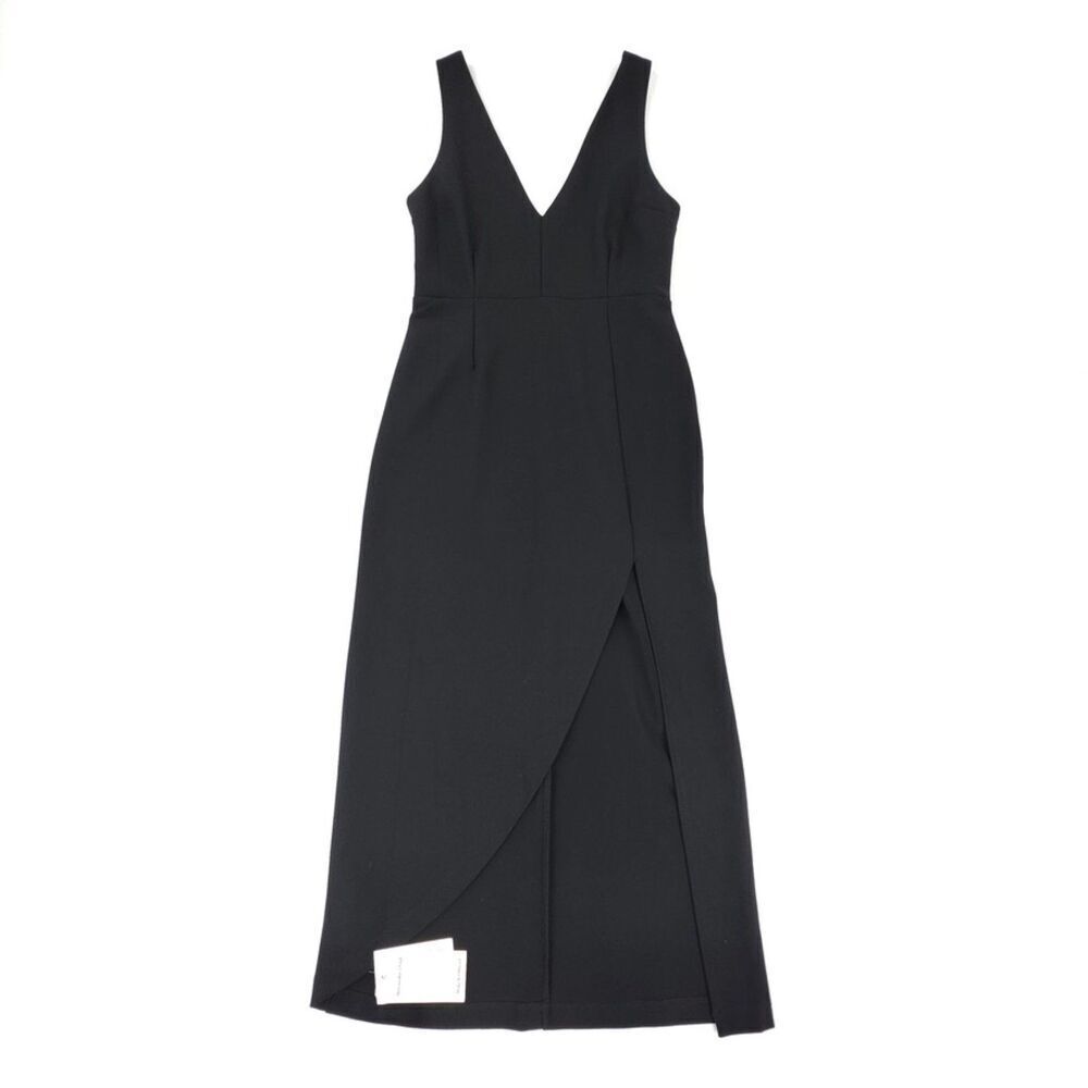 NWT Abercrombie Plunge V-Neck Sleeveless Midi Dress Clean Girl Minimal Svelte